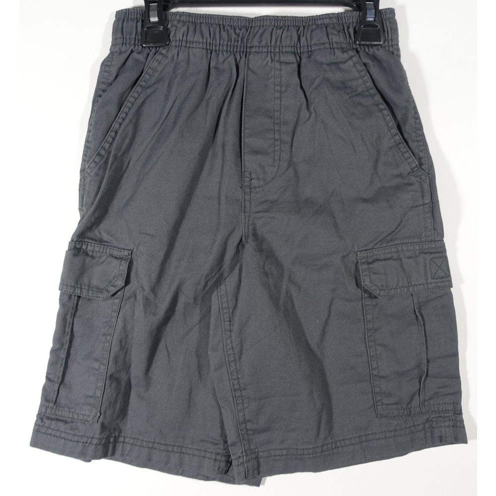 Canyon River Blues Pull On Cargo Shorts Boys 10/12 Elastic Waist Pockets Gray